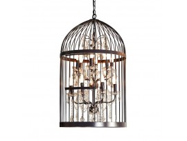 LARGE BIRDCAGE CRYSTAL CHANDELIER